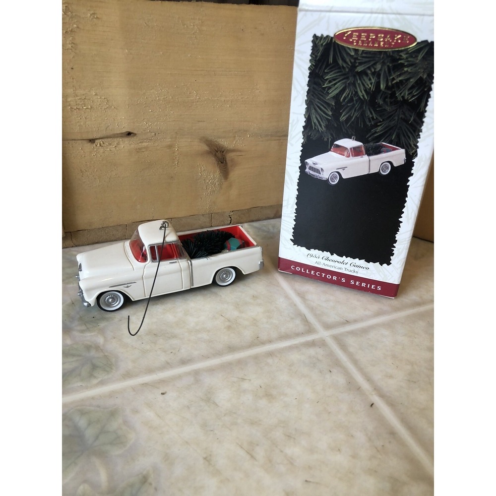 1955 CHEVROLET CAMEO HALLMARK ALL AMERICAN TRUCK CHRISTMAS ORNAMENT NIB